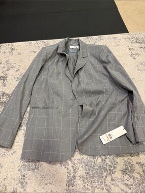Calvin Klein Gray Windowpane Women’s Blazer